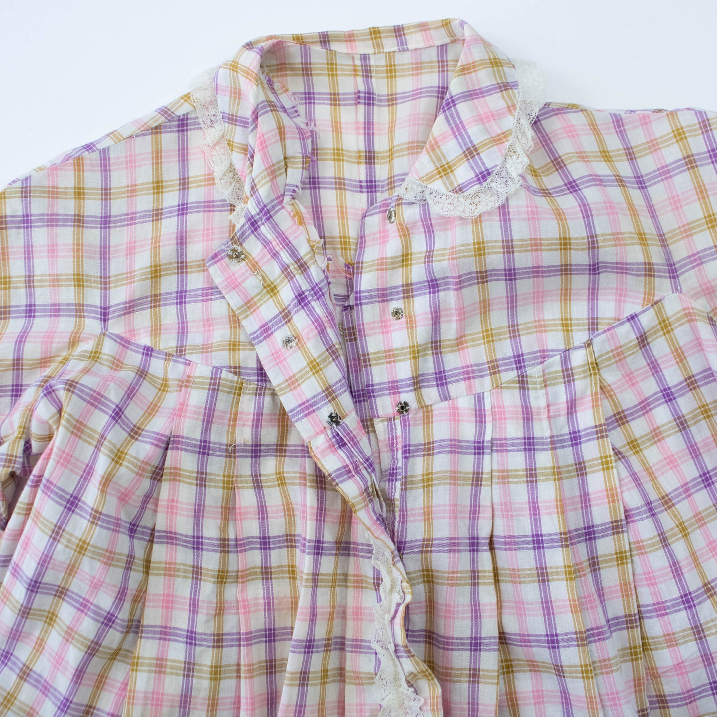 40s Med Large Feedsack Smock Blouse