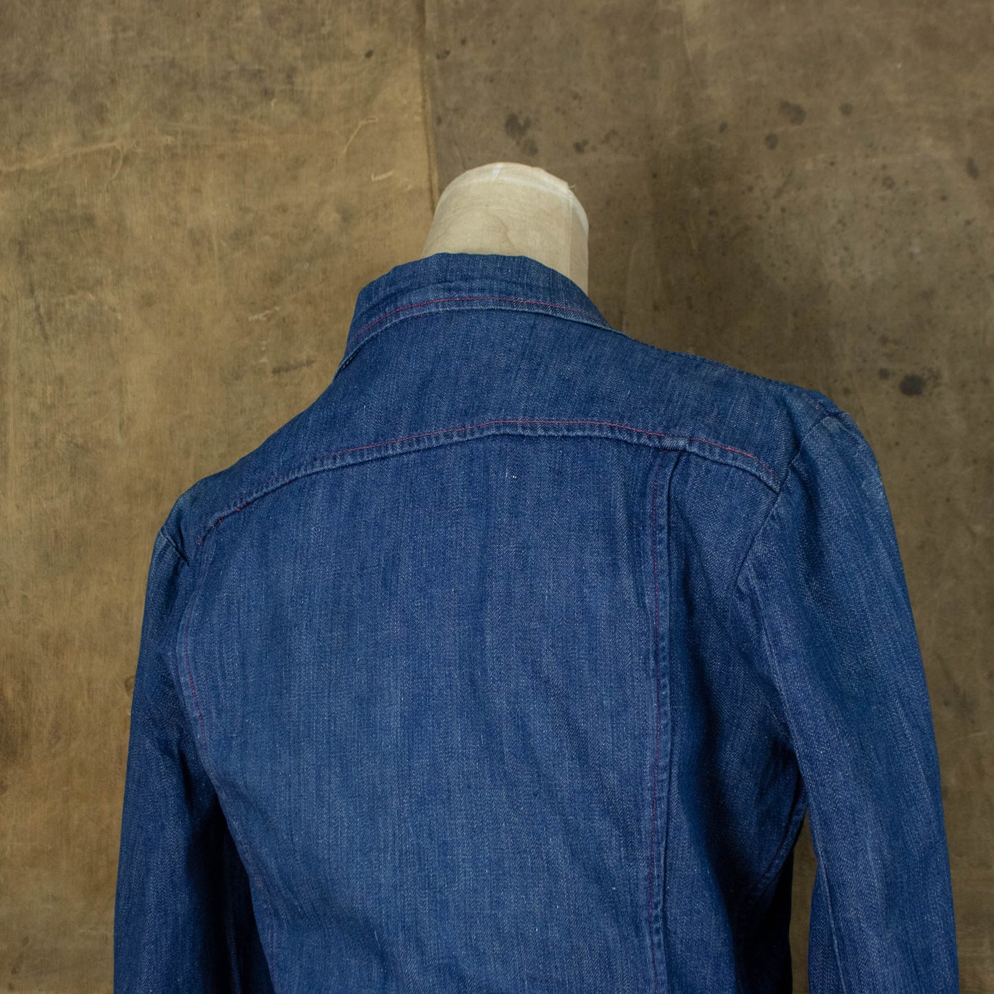 Vintage 40s Medium Sized Western Cut Denim Jacket with Smiley Pockets