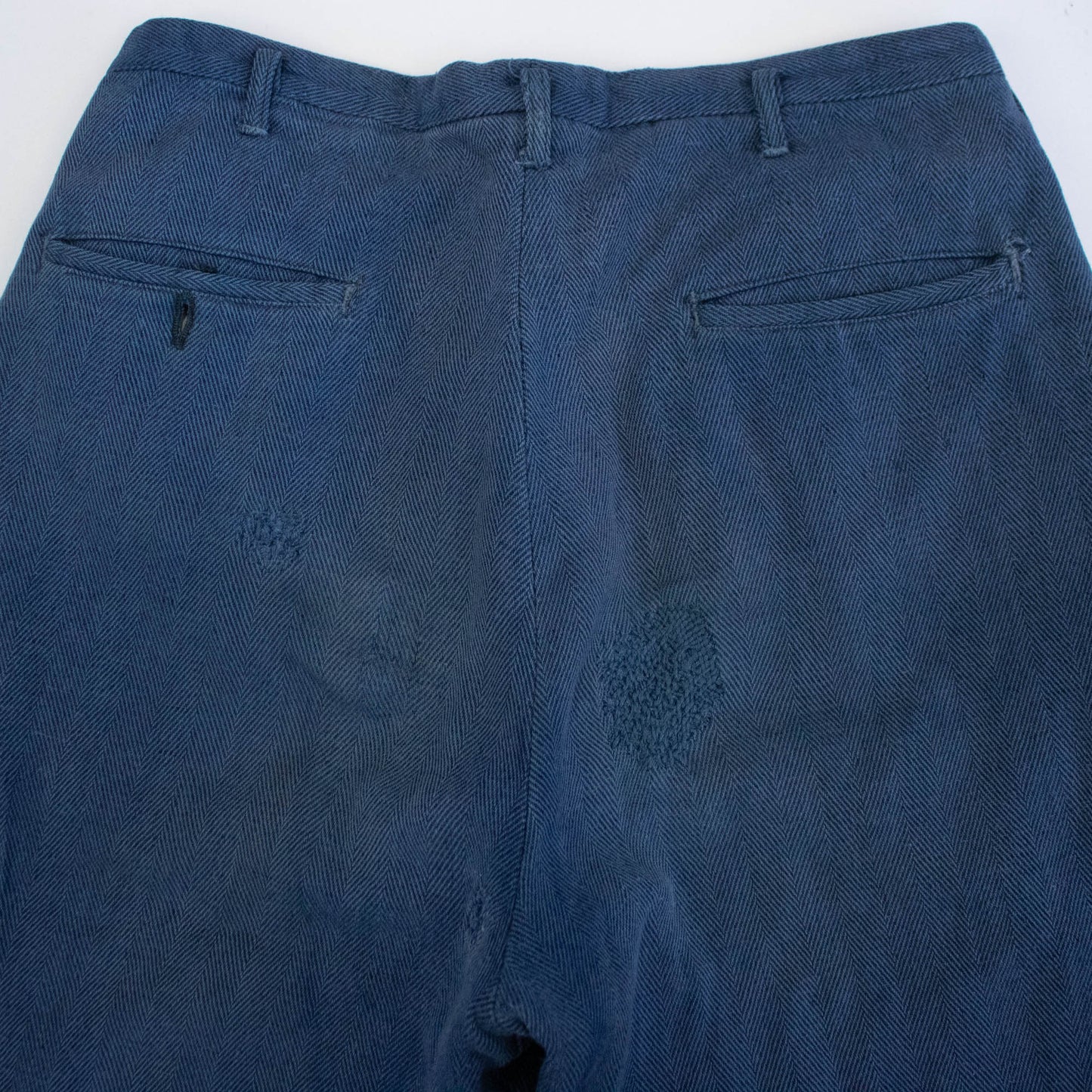 30s/40s Herringbone Wool Blend Trousers