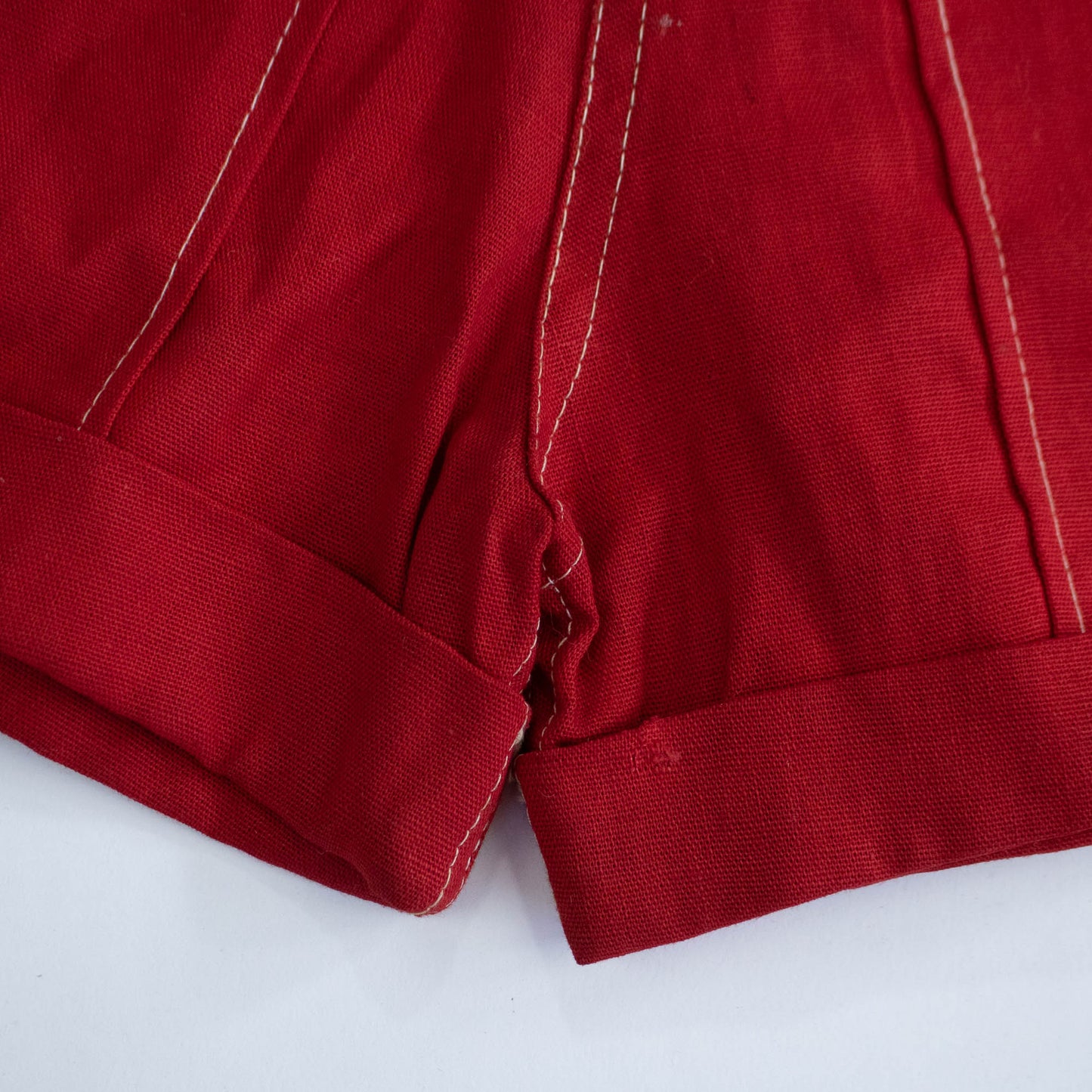 Deadstock 50s Red Cotton Shorts 26