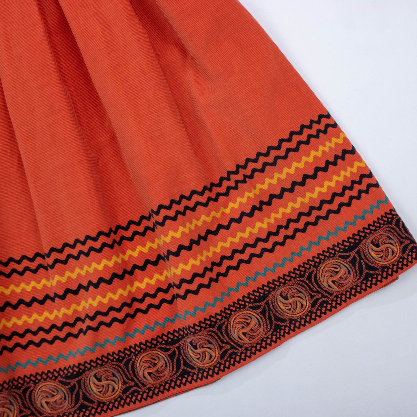 Waist sz 24 25 40s 50s Orange Corduroy Skirt