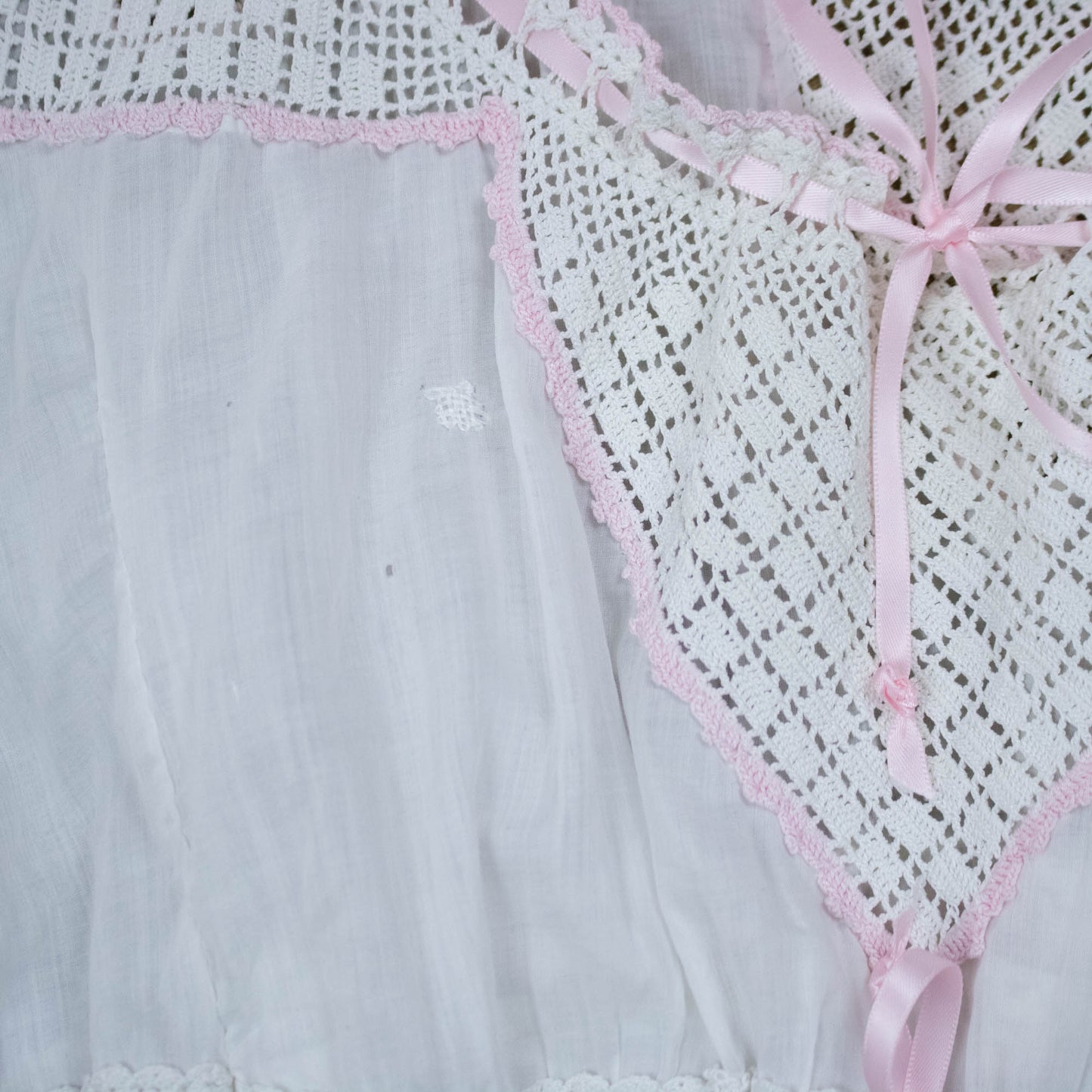 Xs-Med Pink & White Cropped Victorian Blouse