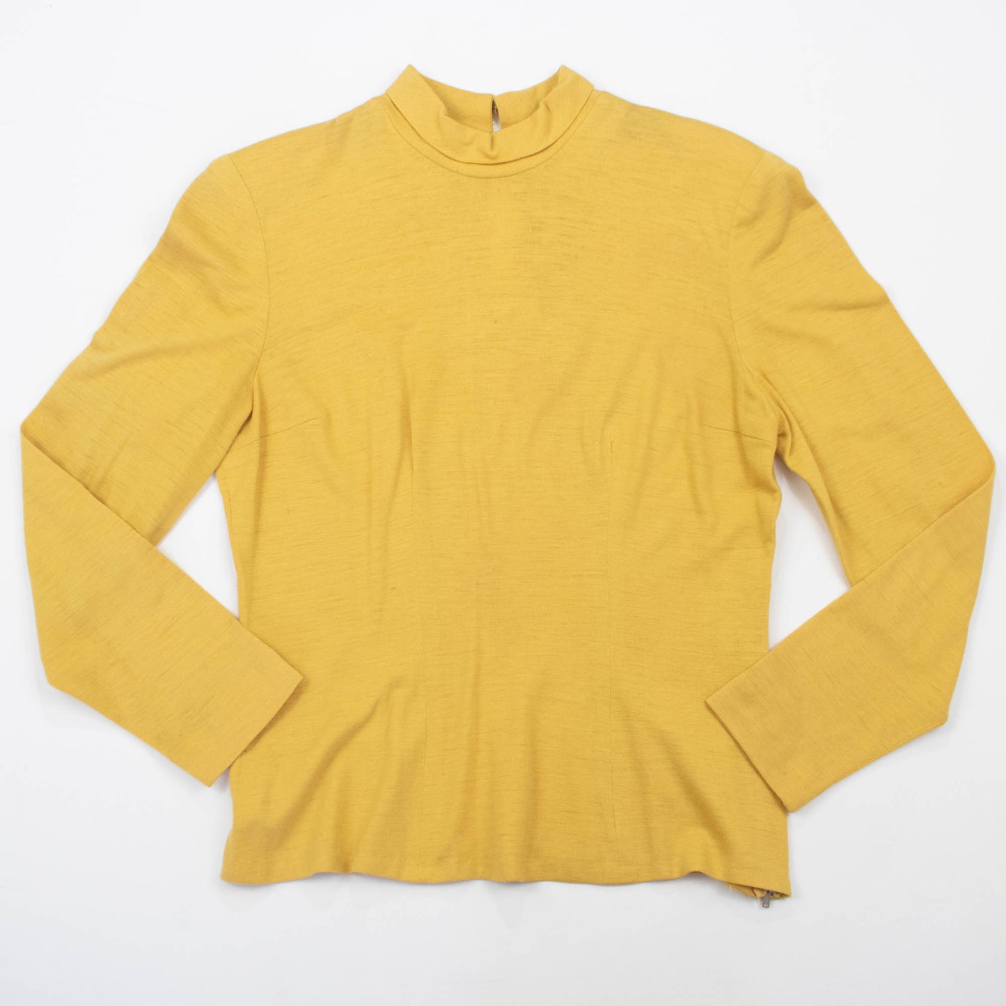 40s Medium Large Pale Yellow Soft Wool Turtleneck Sweater