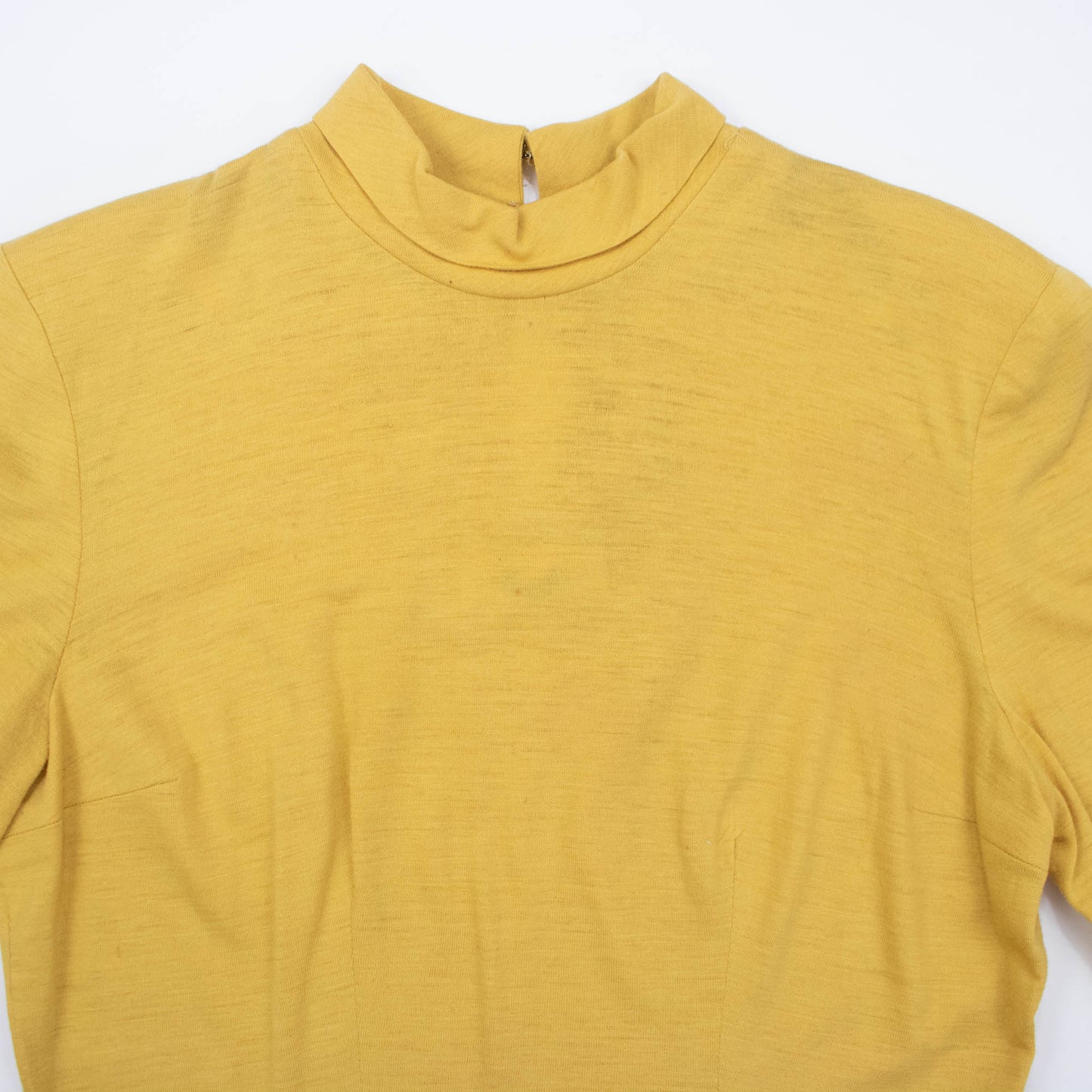 40s Medium Large Pale Yellow Soft Wool Turtleneck Sweater