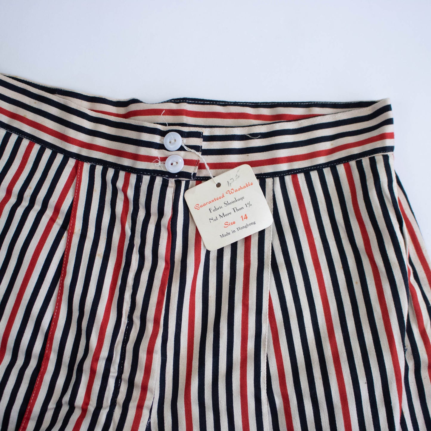 Deadstock 50s Srtriped Cotton Shorts 26