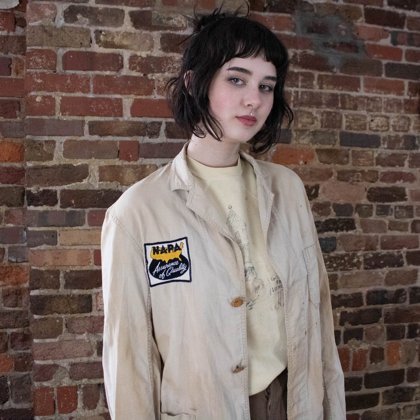 30s 40s Tan Napa Work Jacket
