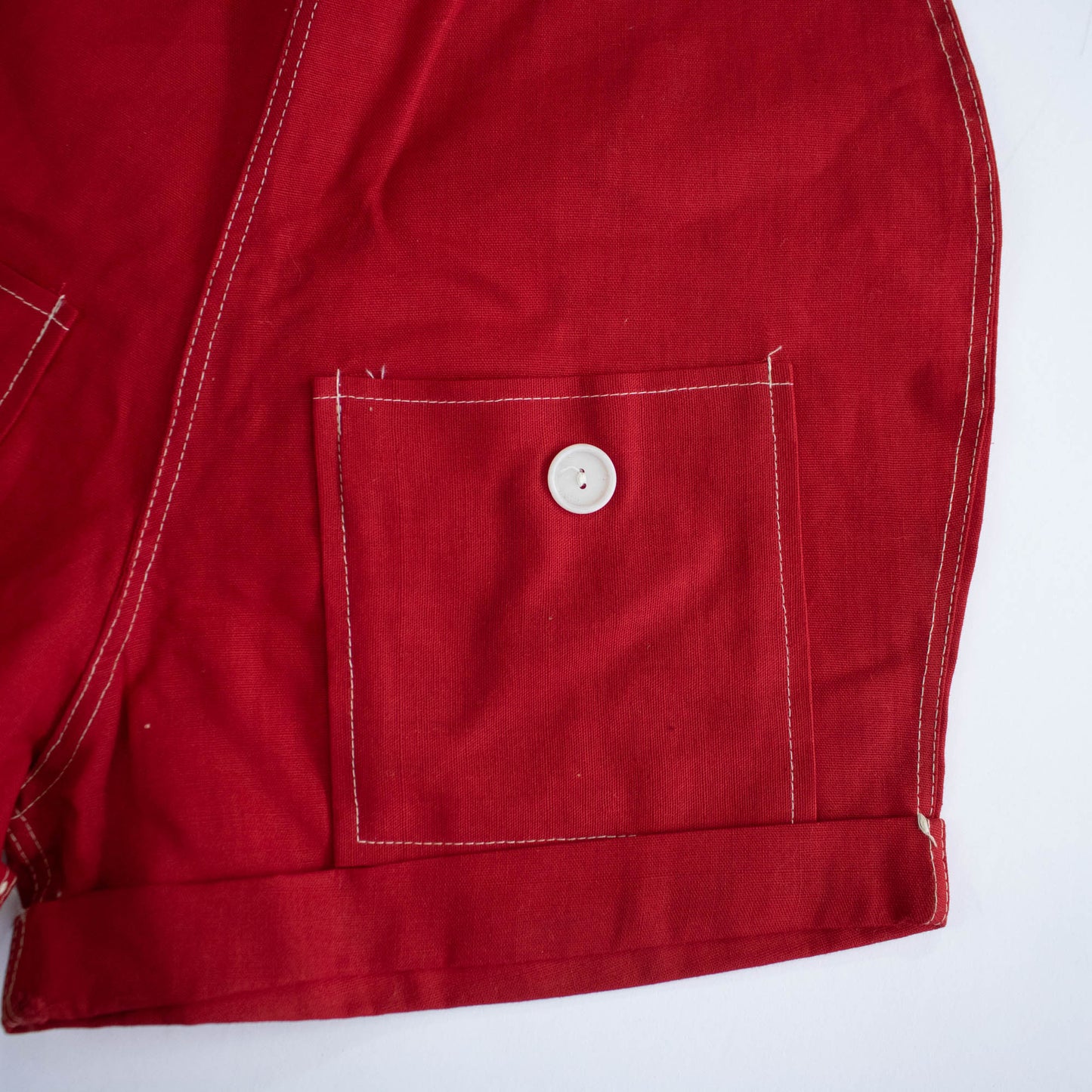 Deadstock 50s Red Cotton Shorts 30