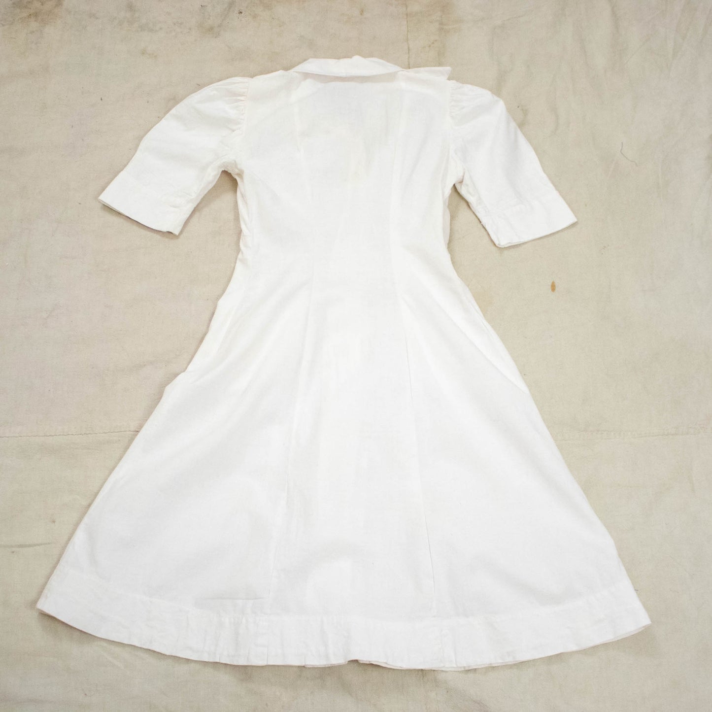 Reunion Remade Vintage Womens 40s Feedsack Dress with Multi-Colored Buttons