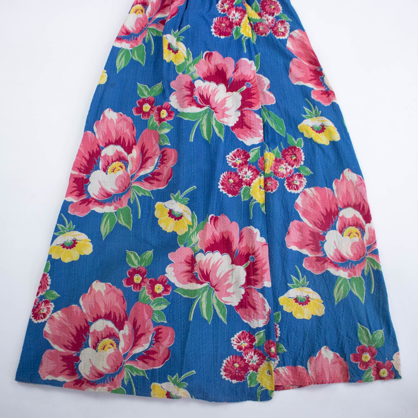 40s Floral Seersucker Dressing Gown
