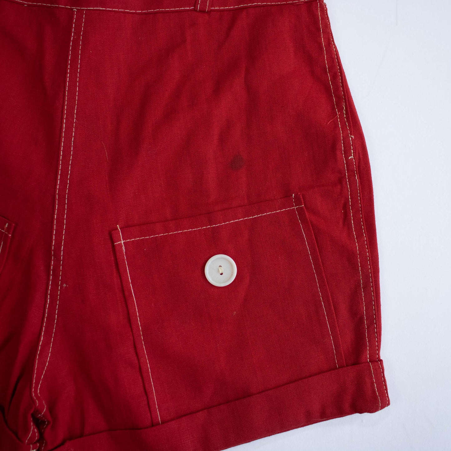 Deadstock 50s Red Cotton Shorts 26