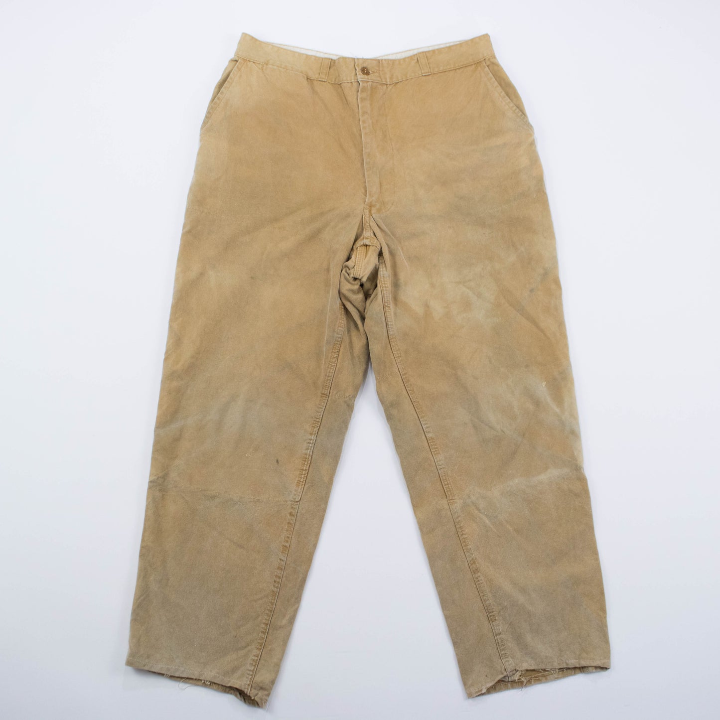 70s Sz 34 Waist Tan Canvas Double Knee Hunting Pants
