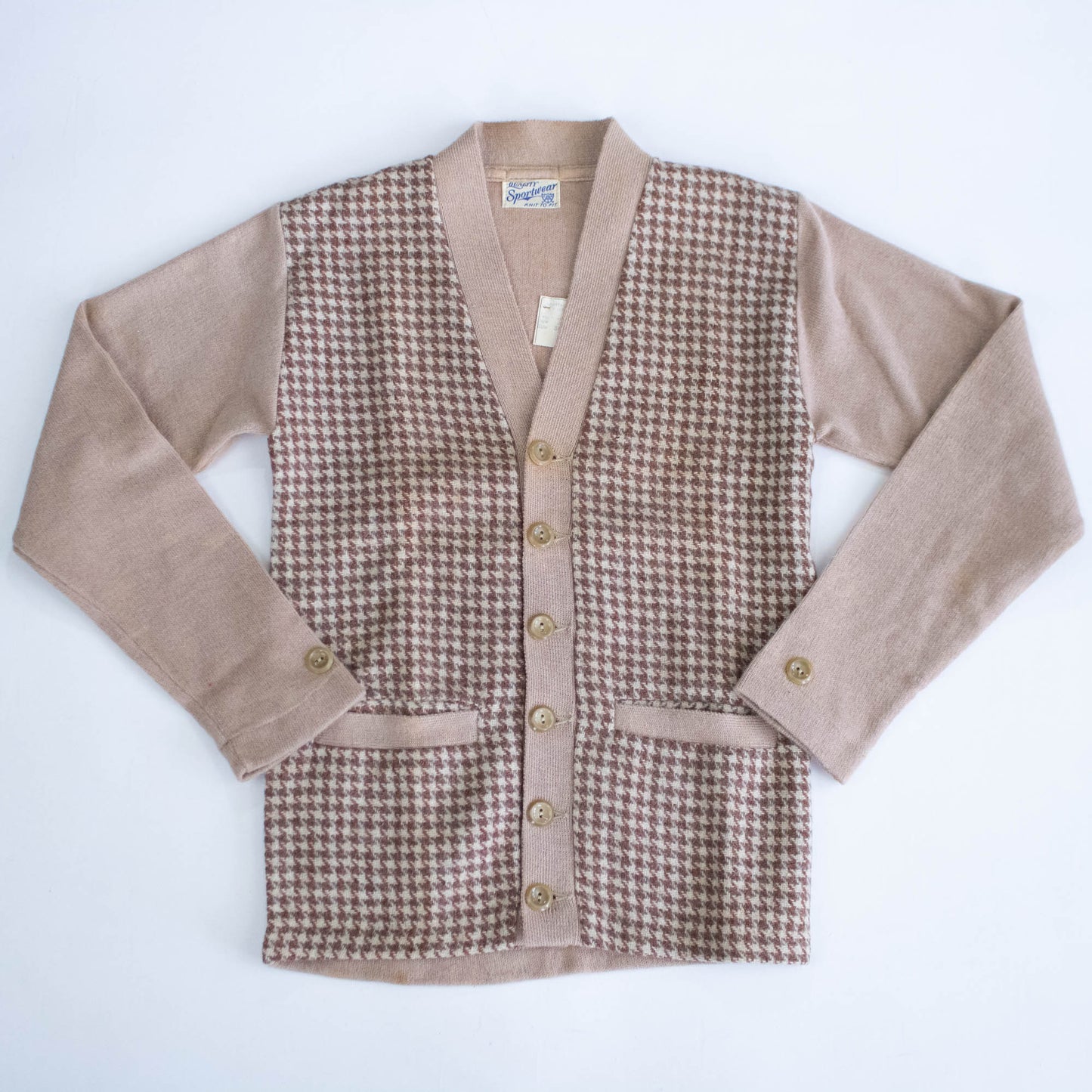Deadstock 40's 2 Tone Tan Wool Cardigan