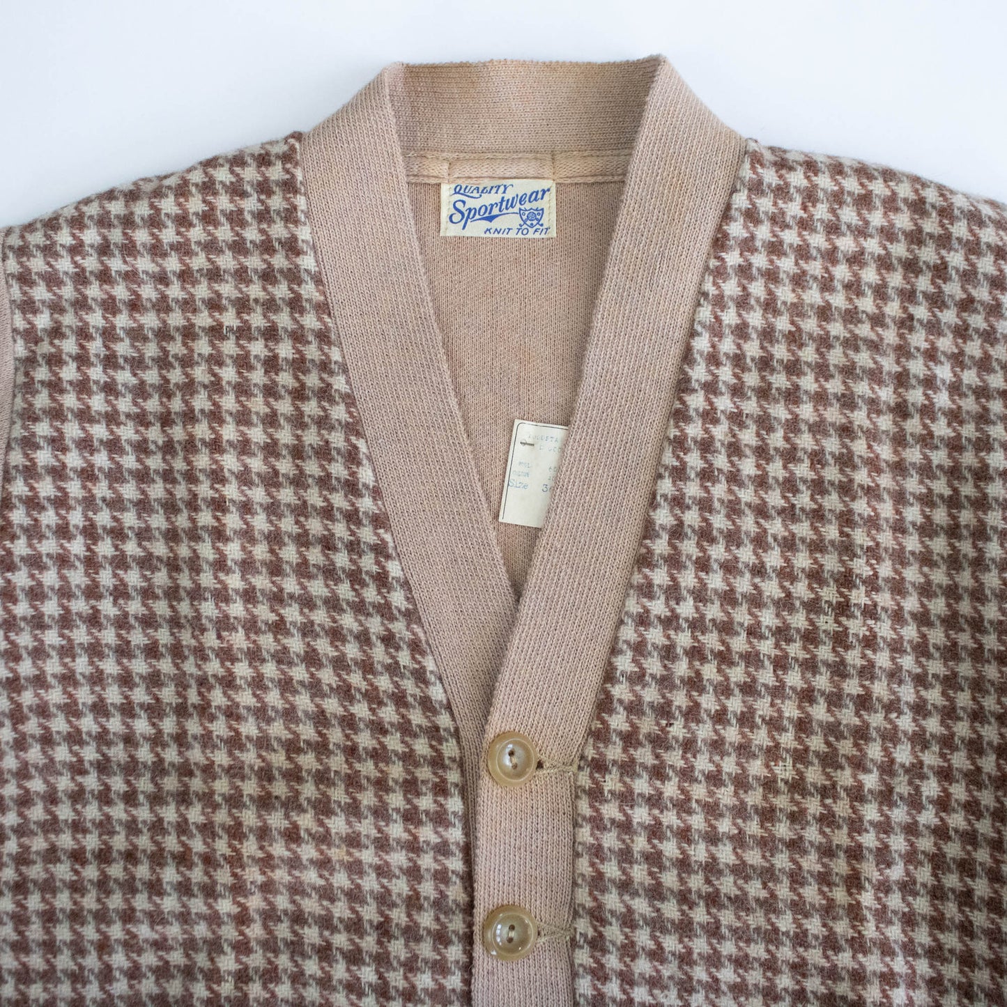 Deadstock 40's 2 Tone Tan Wool Cardigan