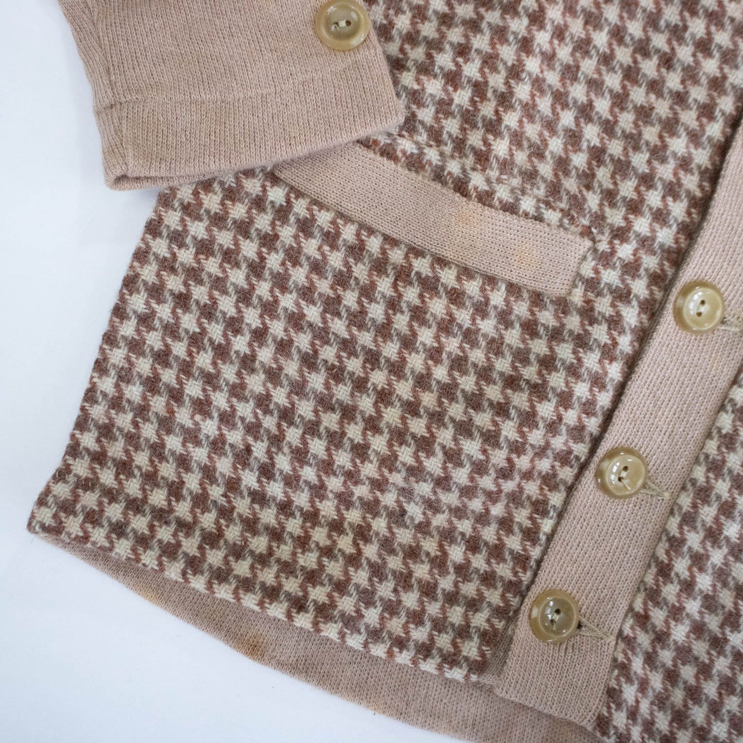 Deadstock 40's 2 Tone Tan Wool Cardigan