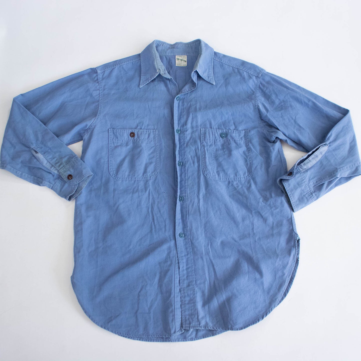 Early 50's JCP Herringbone Blue Button Up