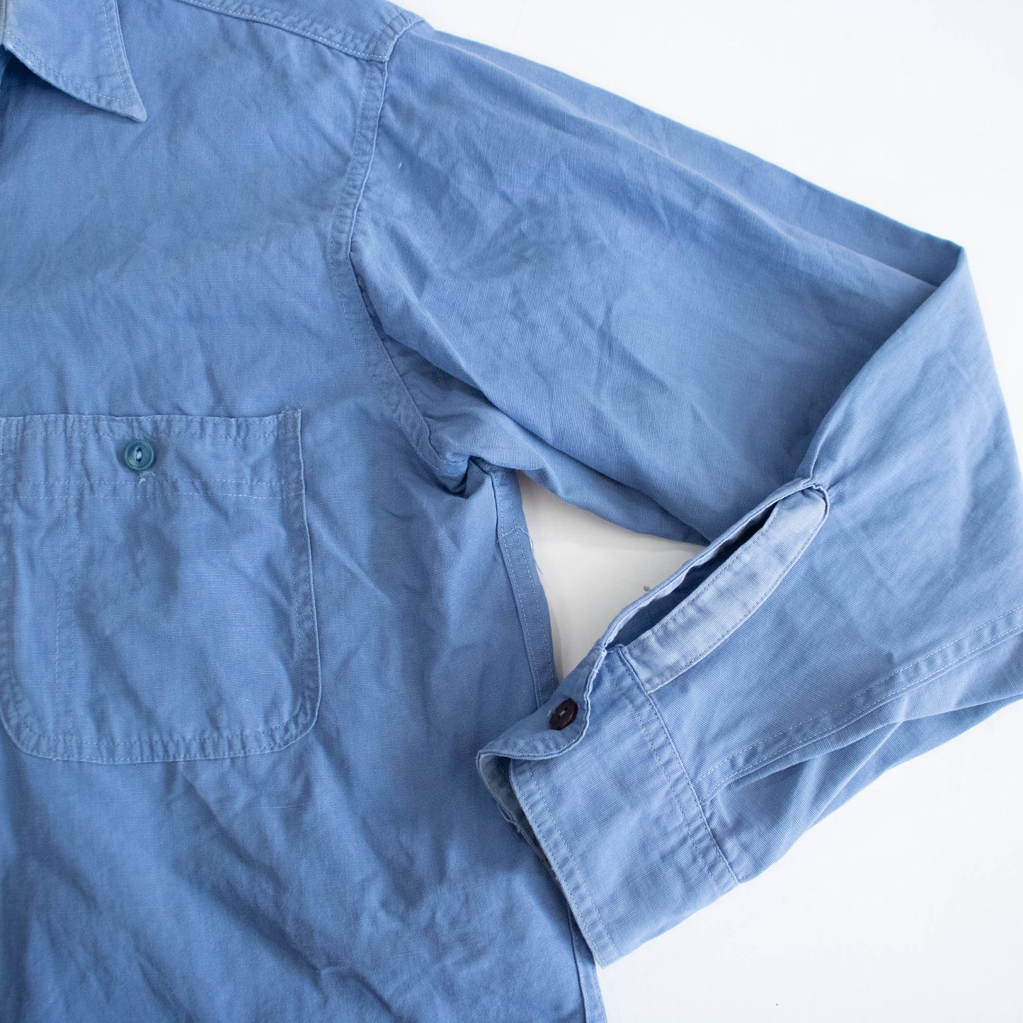 Early 50's JCP Herringbone Blue Button Up