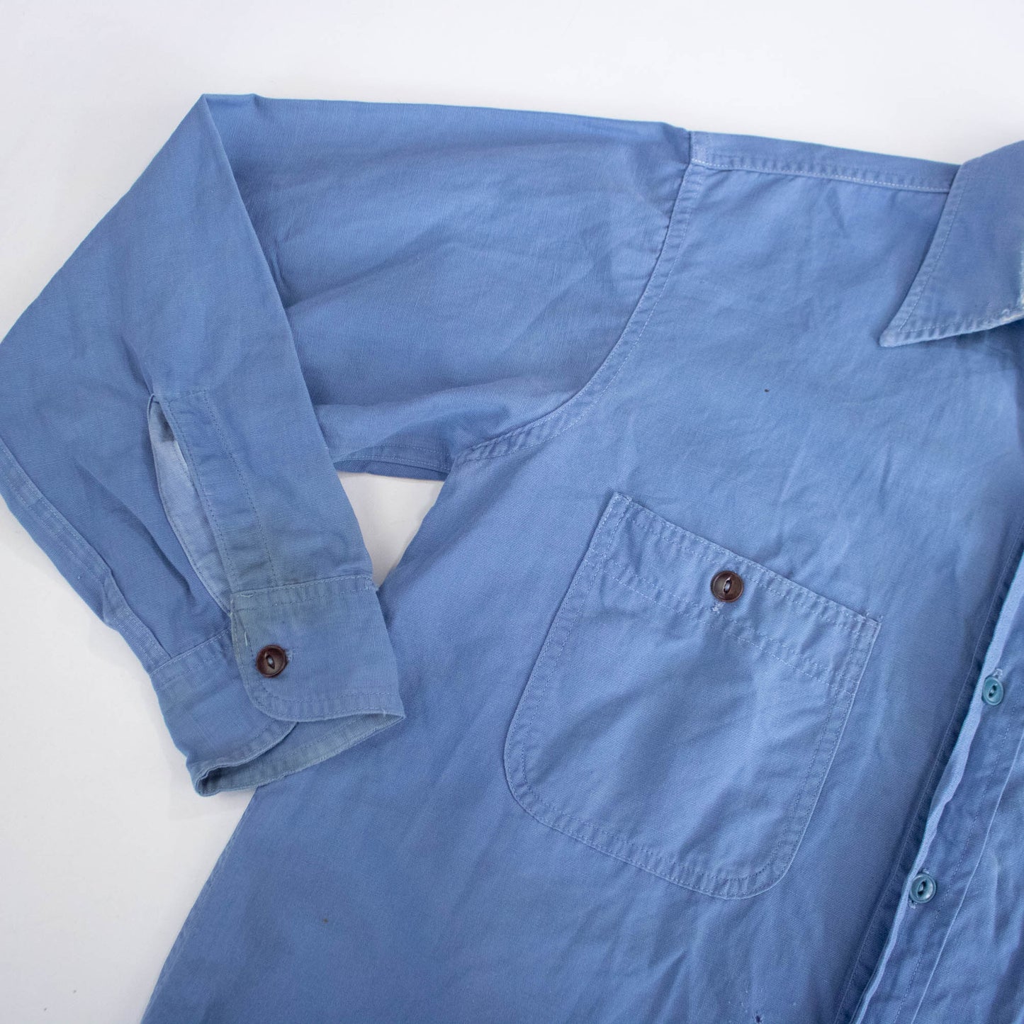 Early 50's JCP Herringbone Blue Button Up