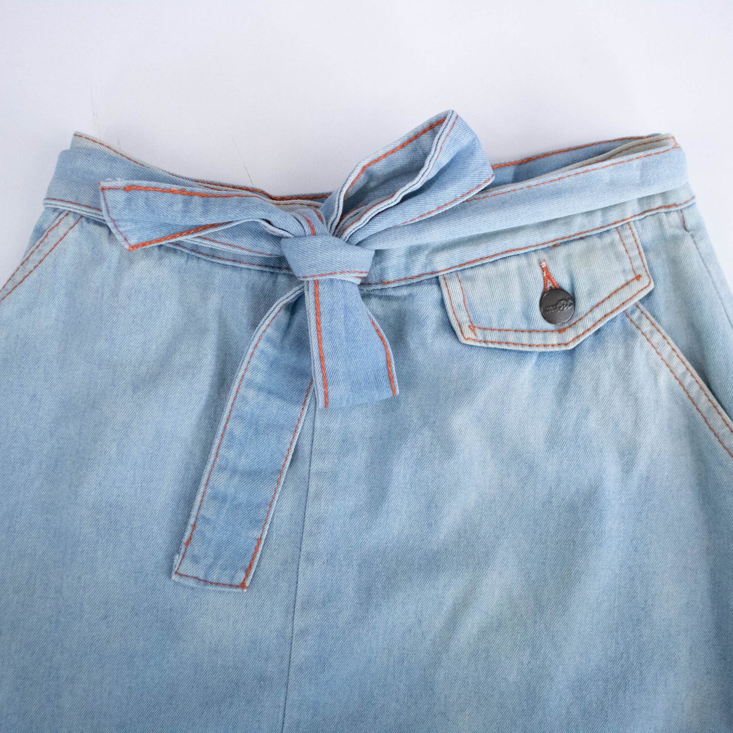 70s Adjustable Denim Wrap Skirt