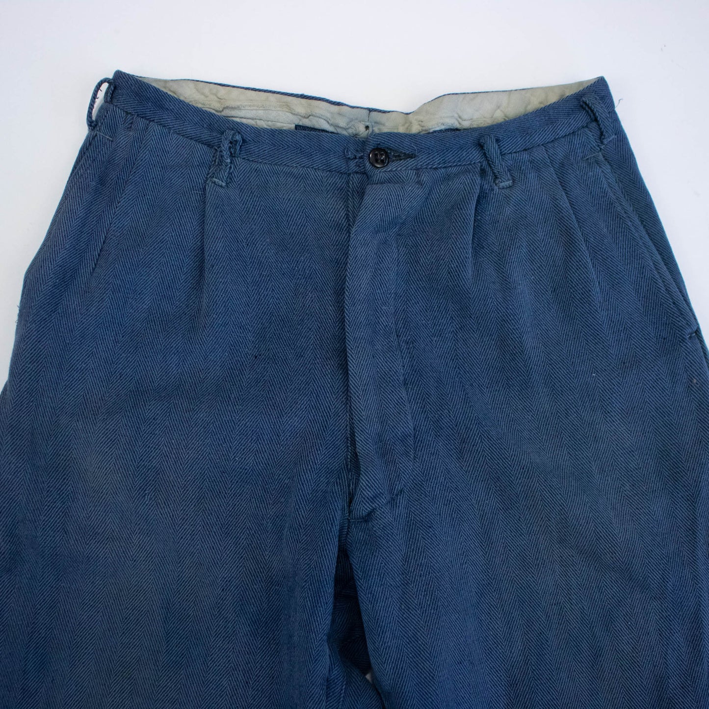 30s/40s Herringbone Wool Blend Trousers