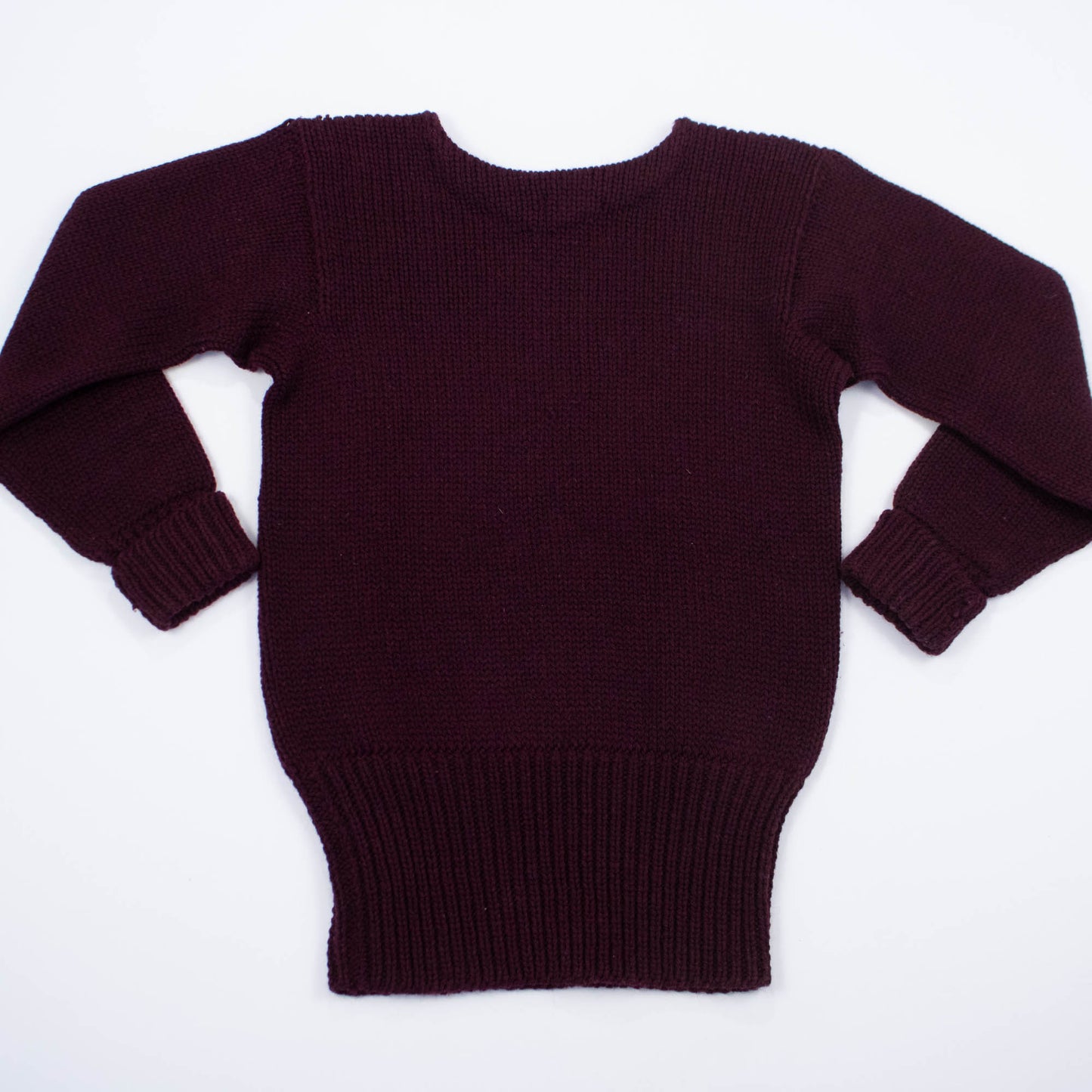 Small Medium Maroon Wool Knit Sweater