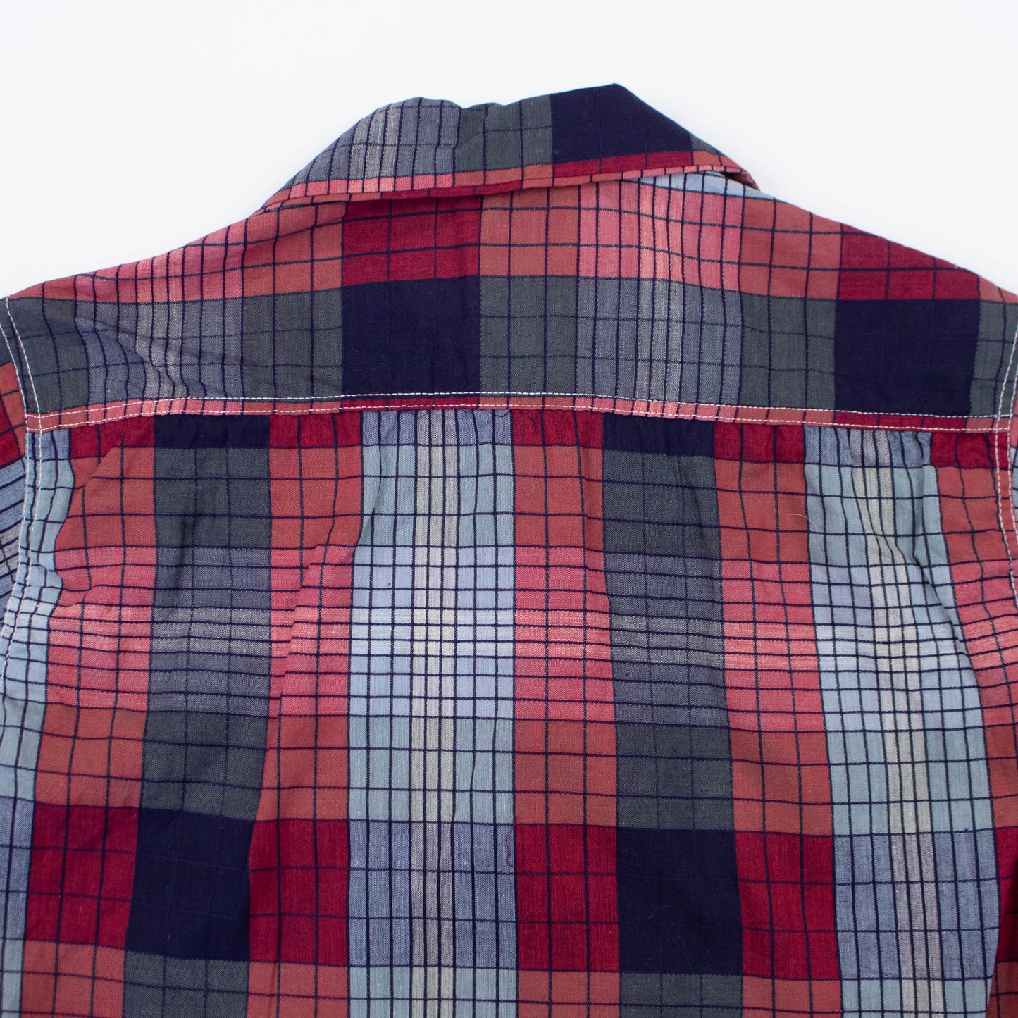 50's Xs Small Deadstock Plaid Button Up Blouse