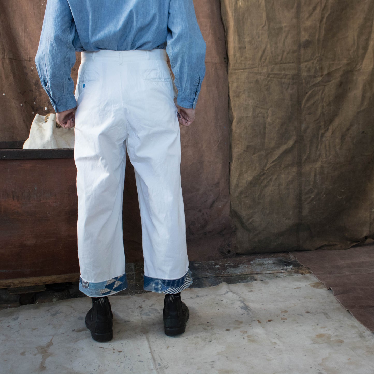 Reunion Remade Size 31 32 Patchwork Cuffed Pants