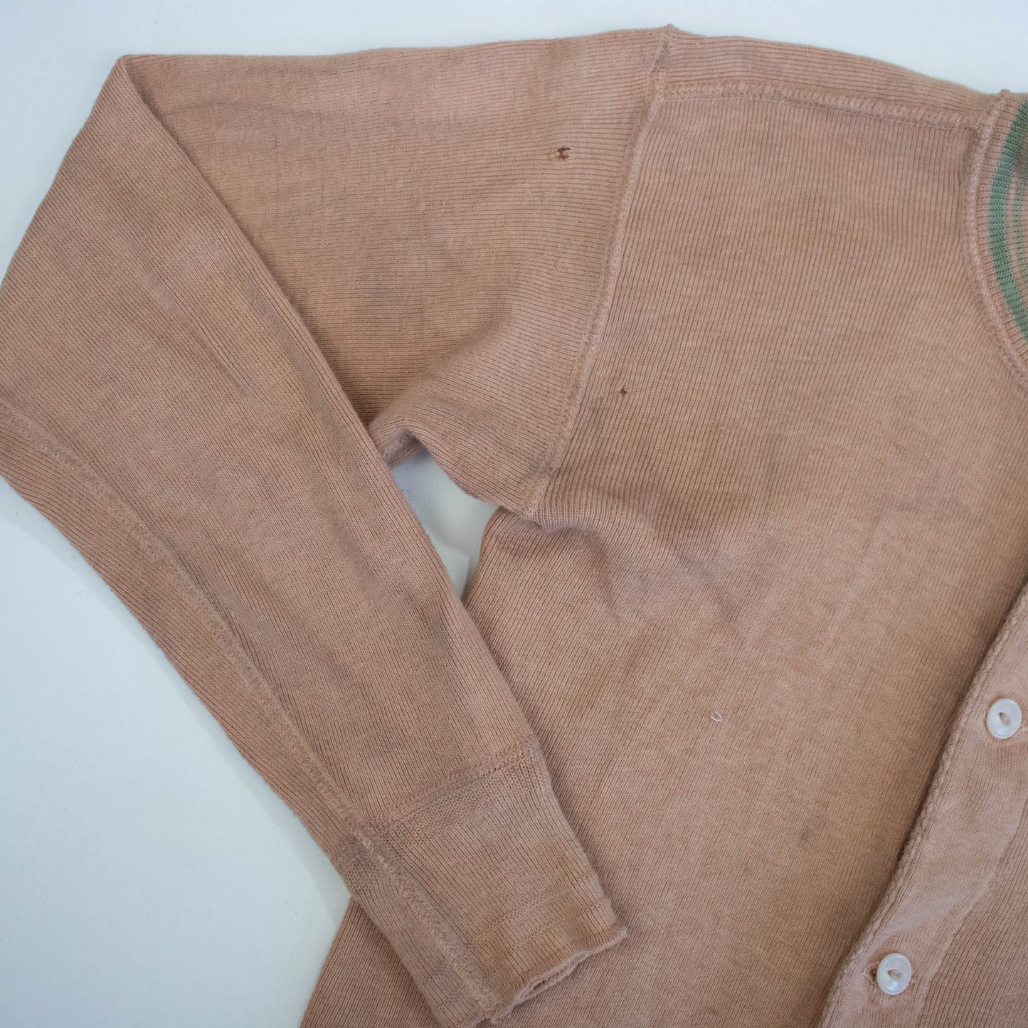 Cotton Camel Colored Long Underwear Cardigan