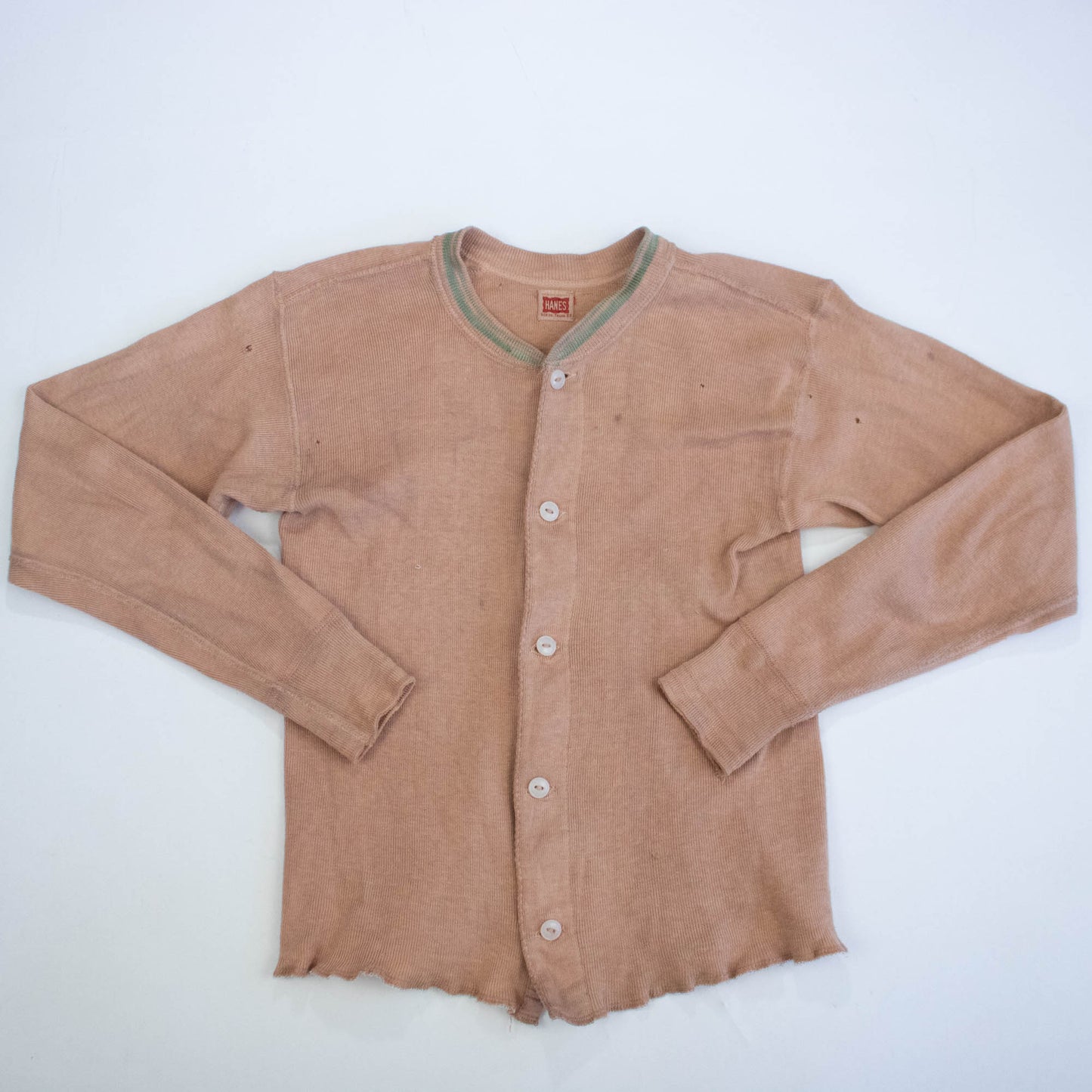 Cotton Camel Colored Long Underwear Cardigan