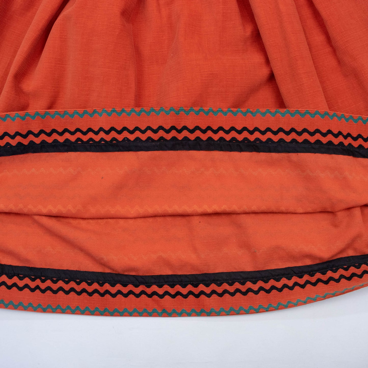 Waist sz 24 25 40s 50s Orange Corduroy Skirt