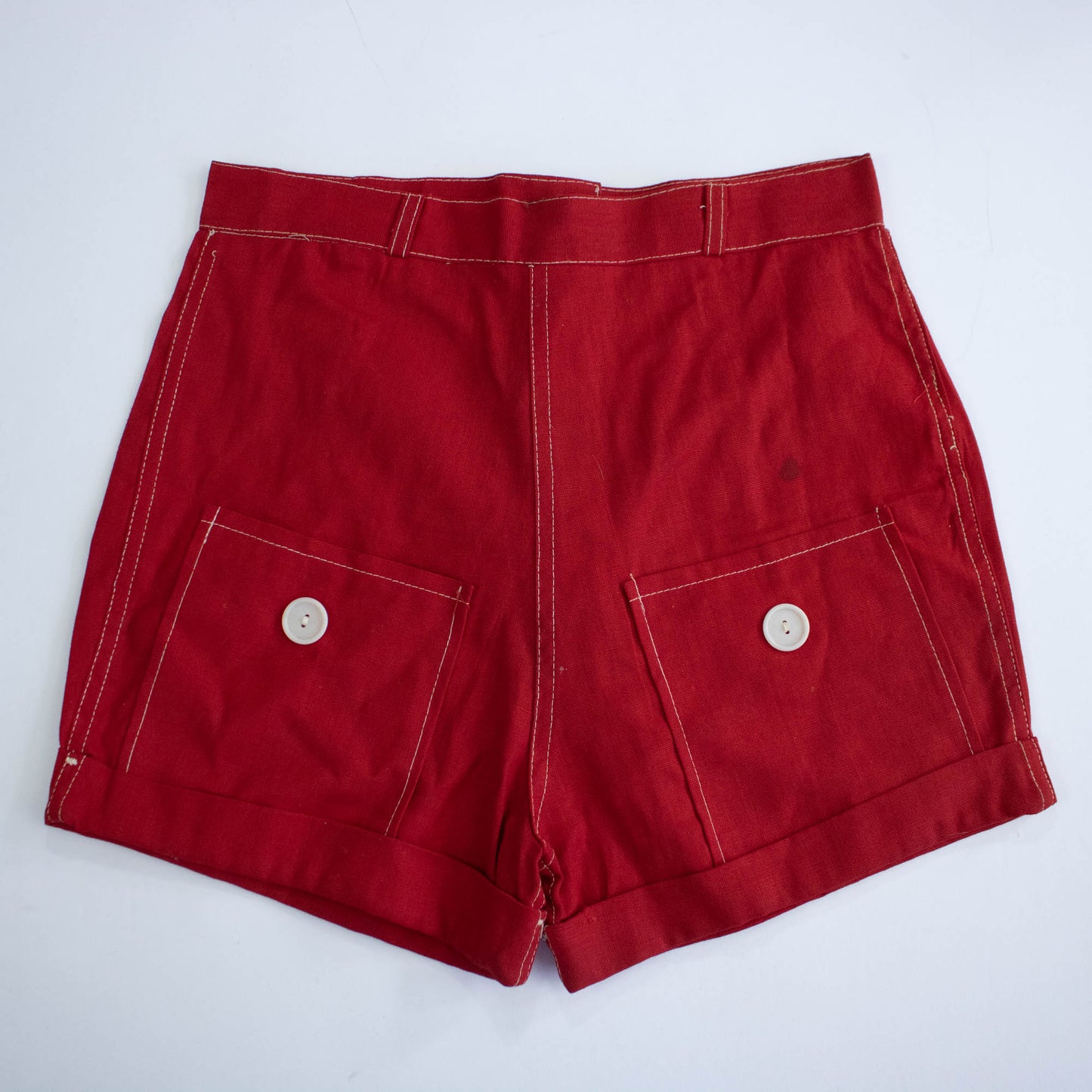 Deadstock 50s Red Cotton Shorts 26