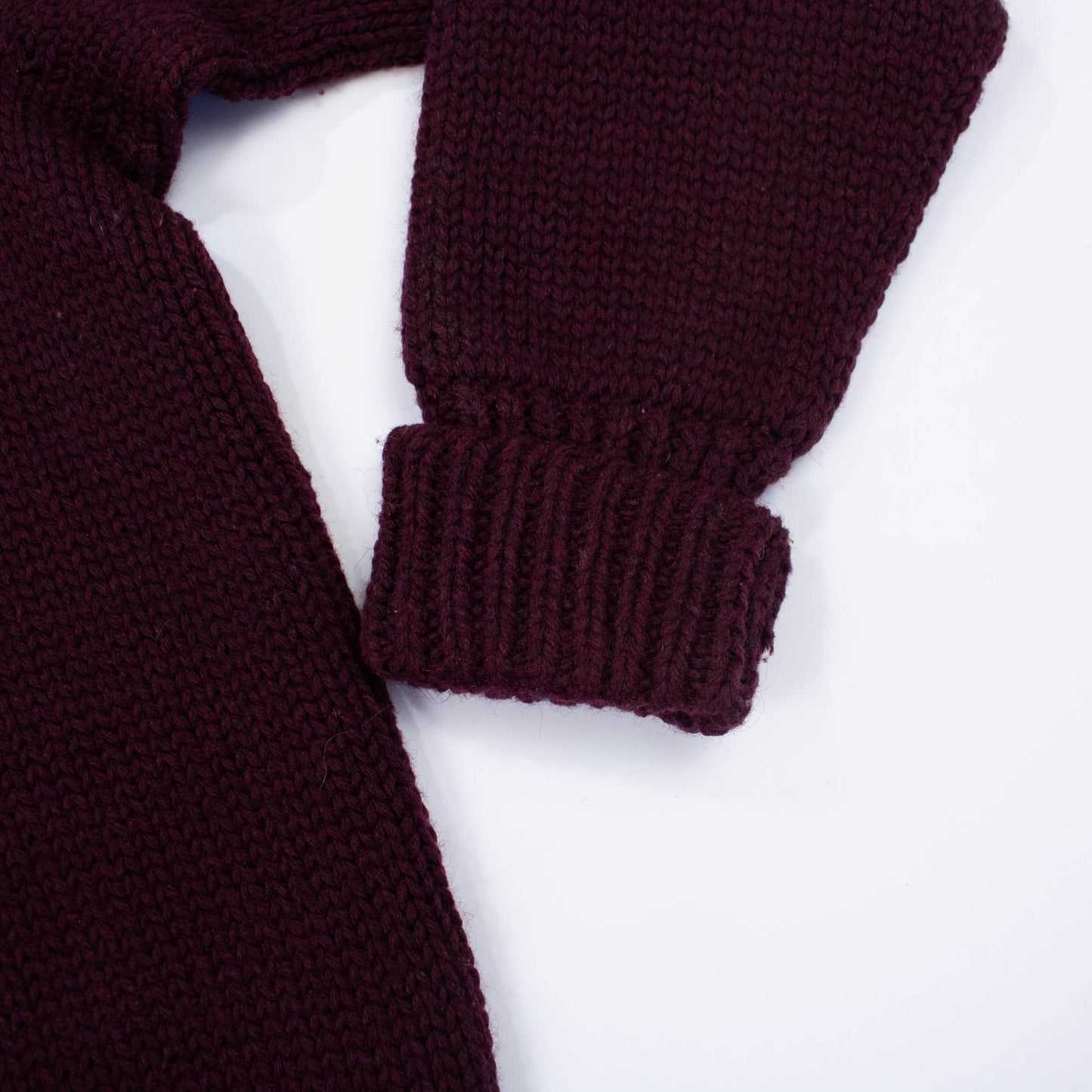 Small Medium Maroon Wool Knit Sweater