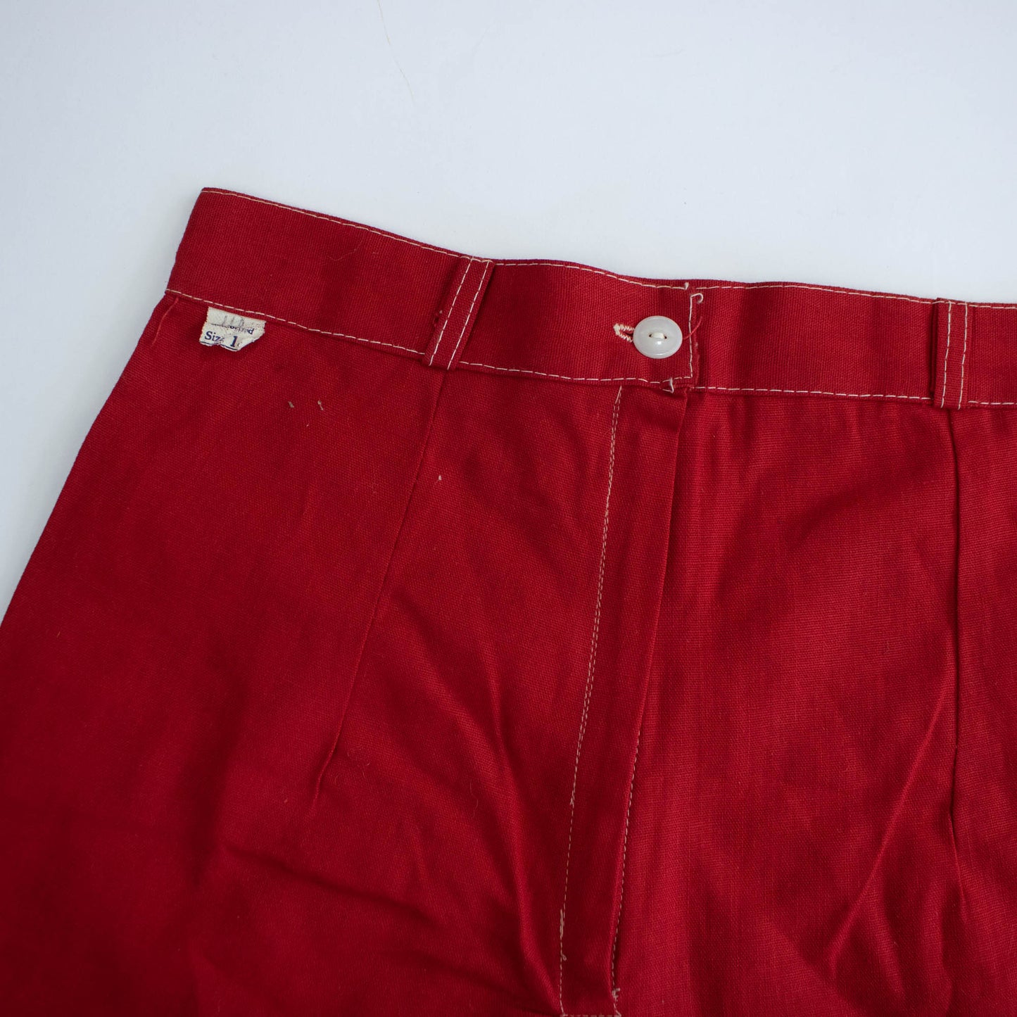 Deadstock 50s Red Cotton Shorts 26
