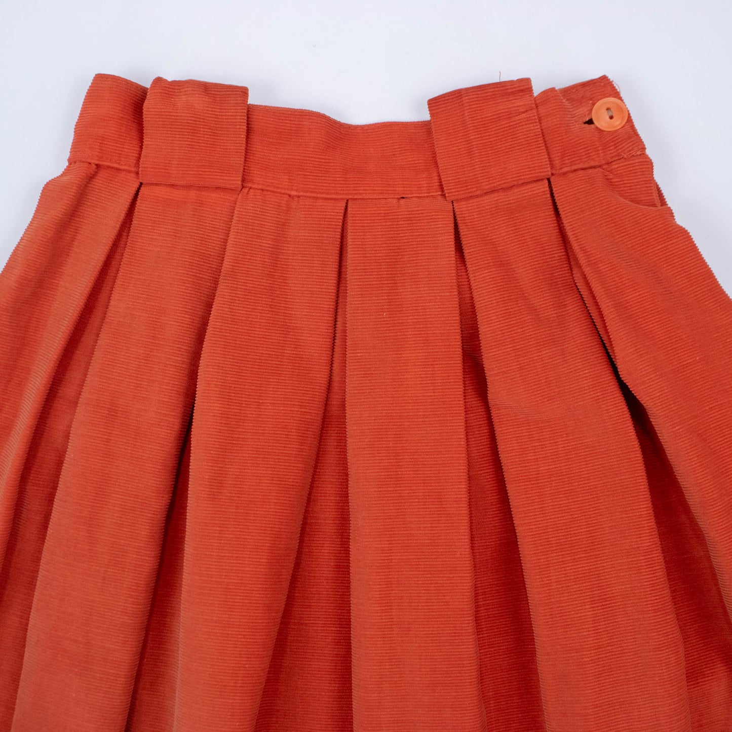 Waist sz 24 25 40s 50s Orange Corduroy Skirt
