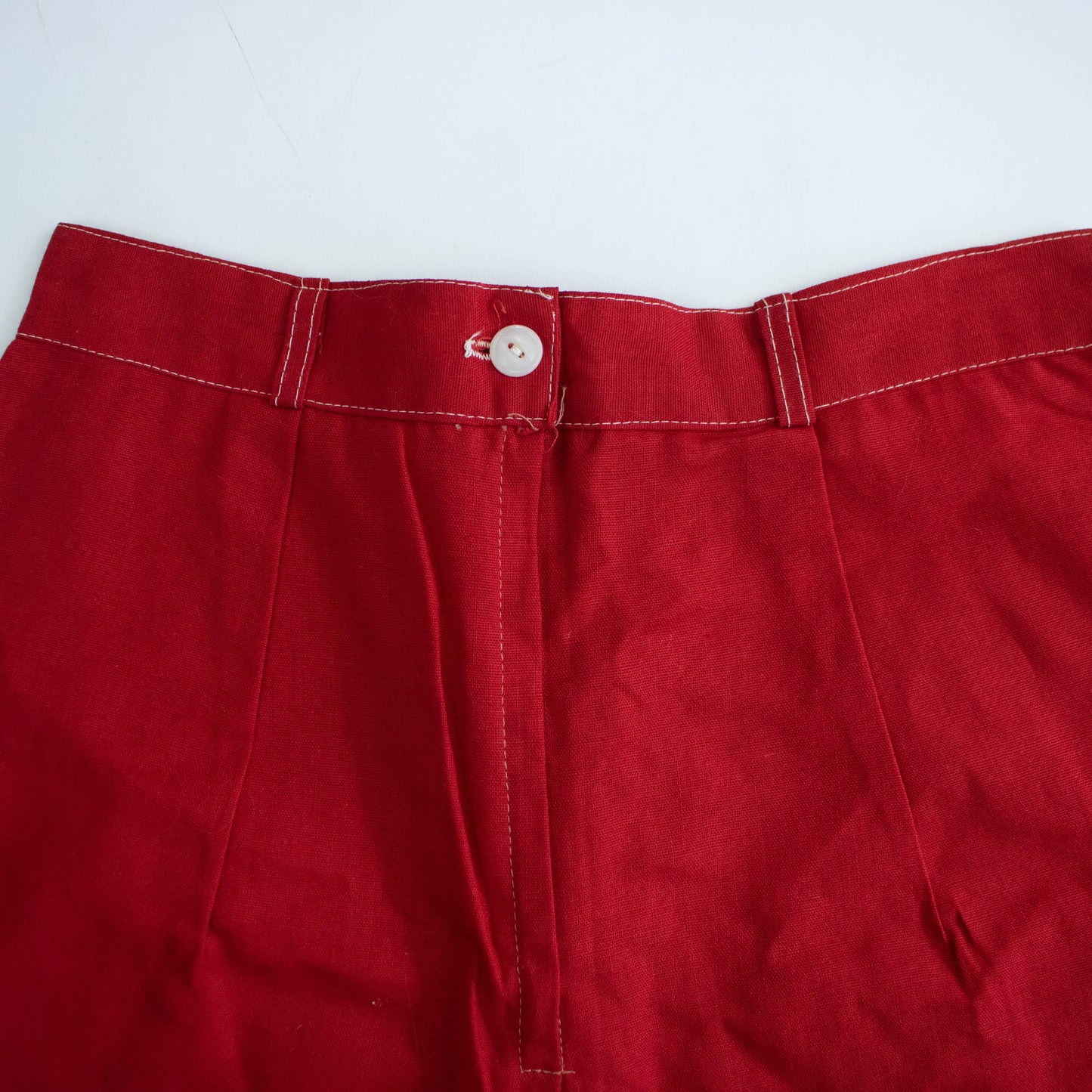 Deadstock 50s Red Cotton Shorts 30