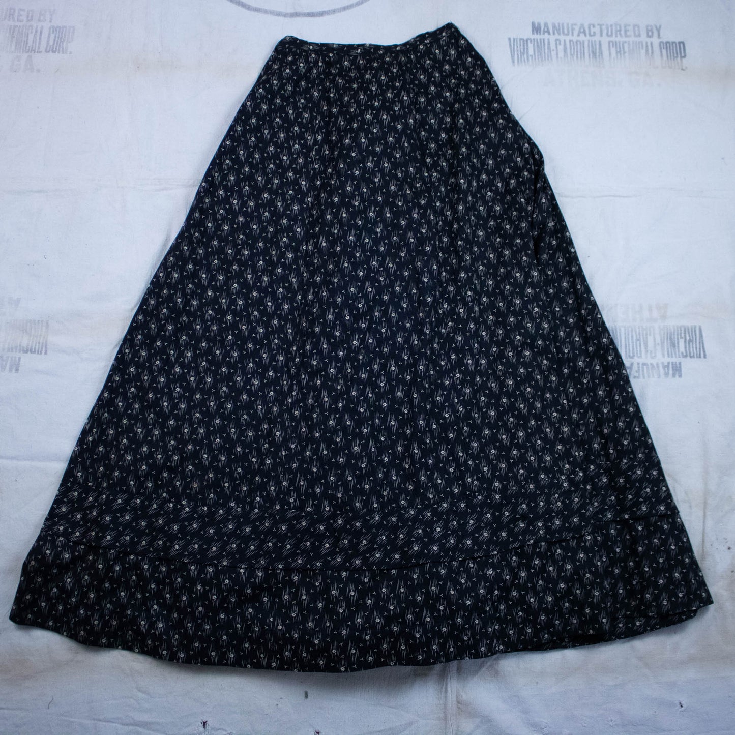 Antique Black Calico Skirt