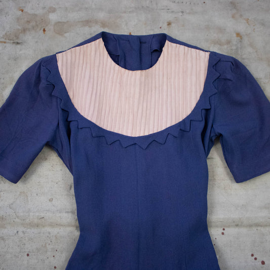 Deep Lavender Dress with Scalloping