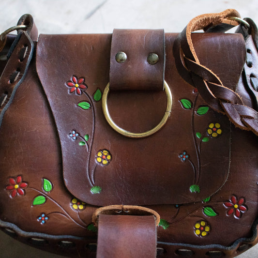 Tooled Floral Bag