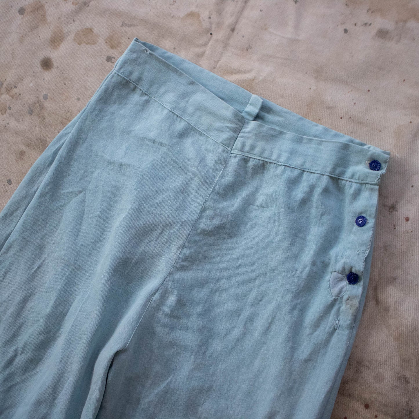 40s Cotton Side Button Pants