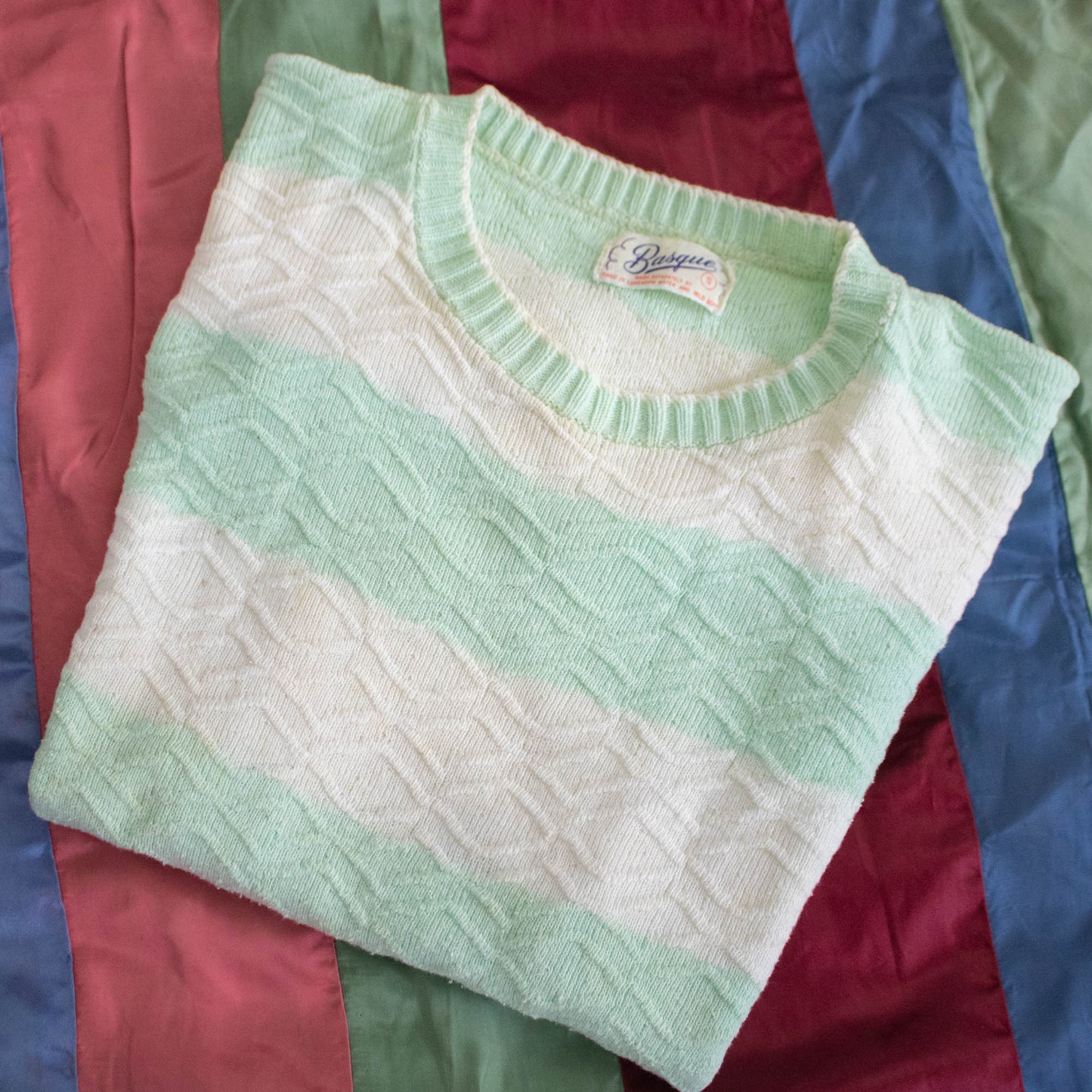 40s Seafoam Green Basque Knit