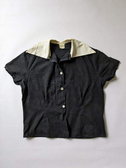 30s/40s Black Blouse