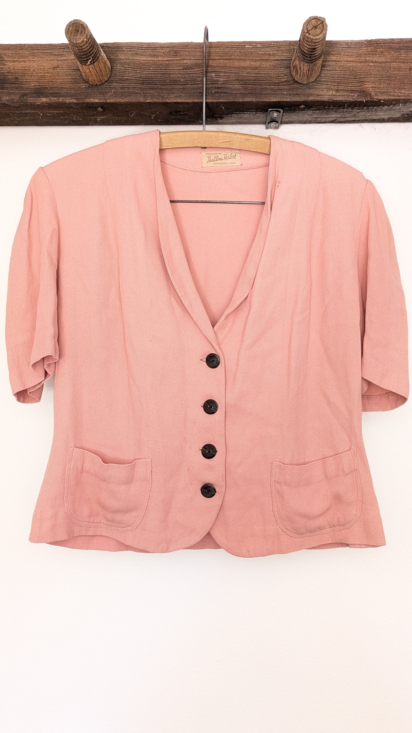 40s Pink Cotton Blouse