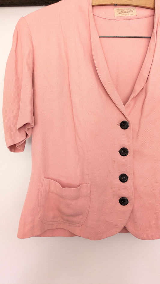 40s Pink Cotton Blouse