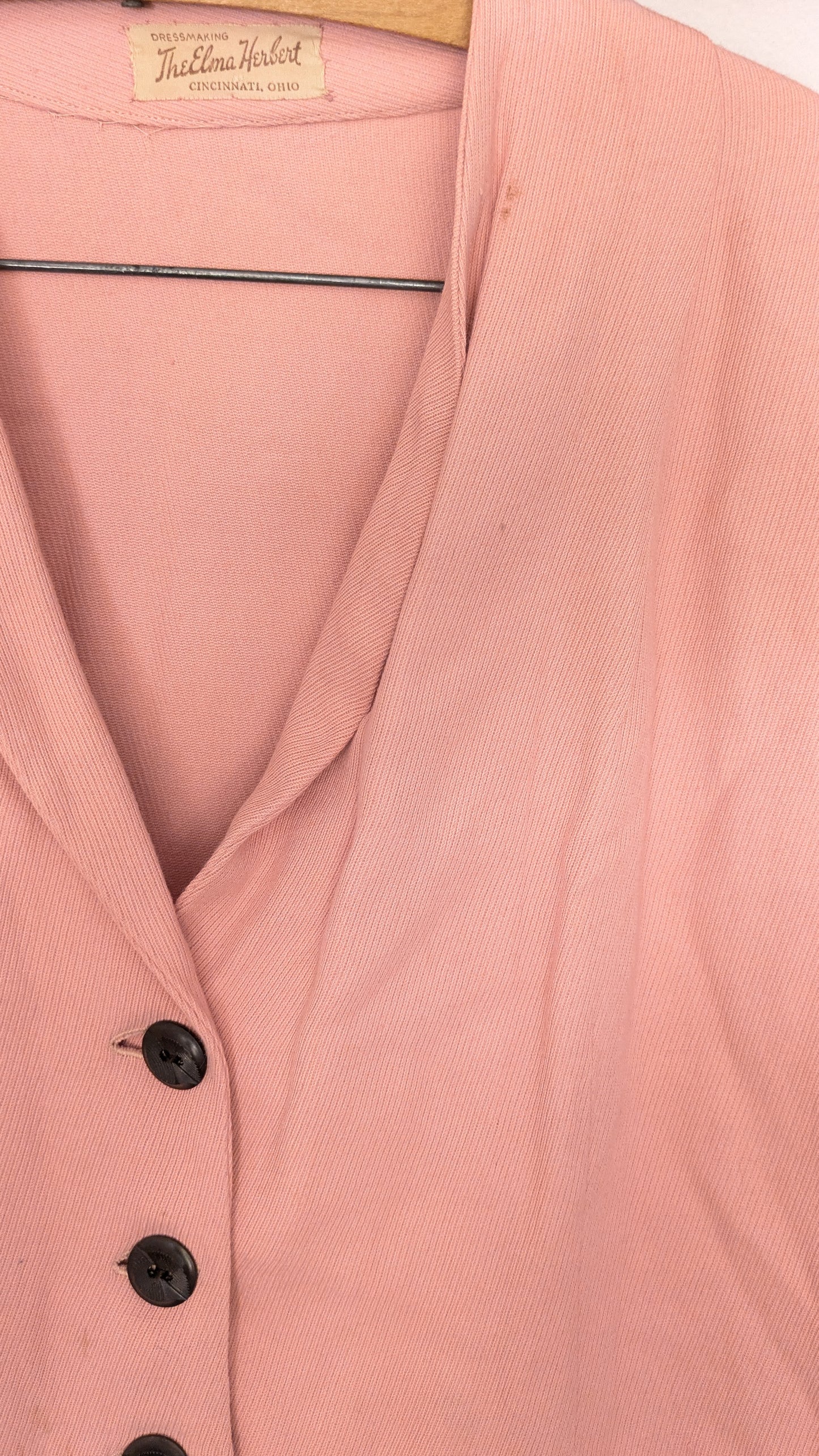 40s Pink Cotton Blouse