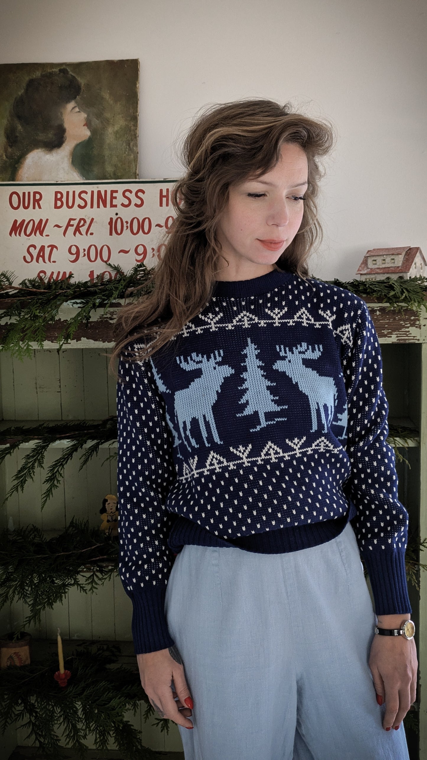 70s Does 40s Jacquard Sweater