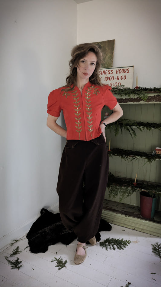 1930s Zippered Blouse