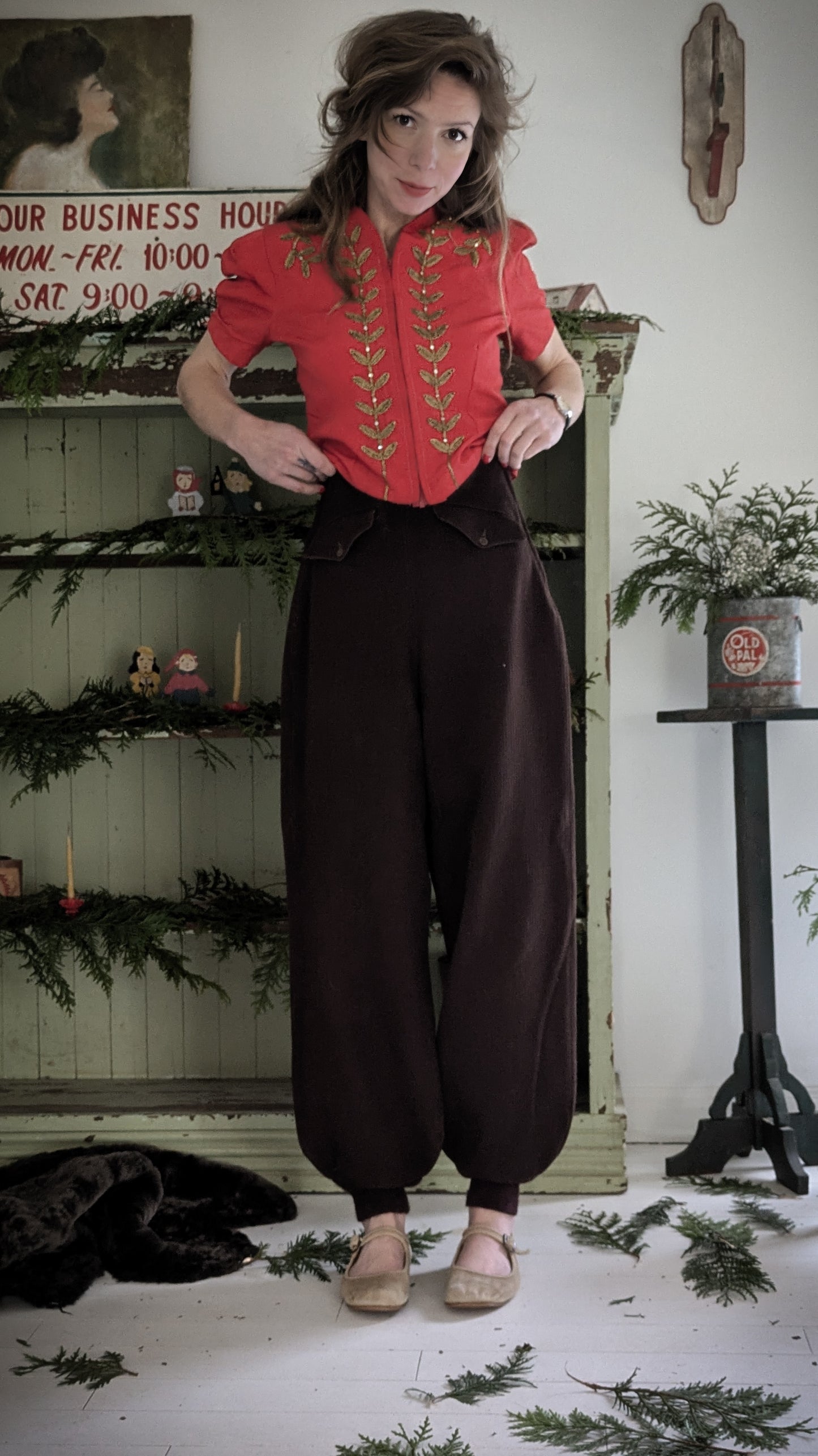 30s Chocolate Brown Ski Pants