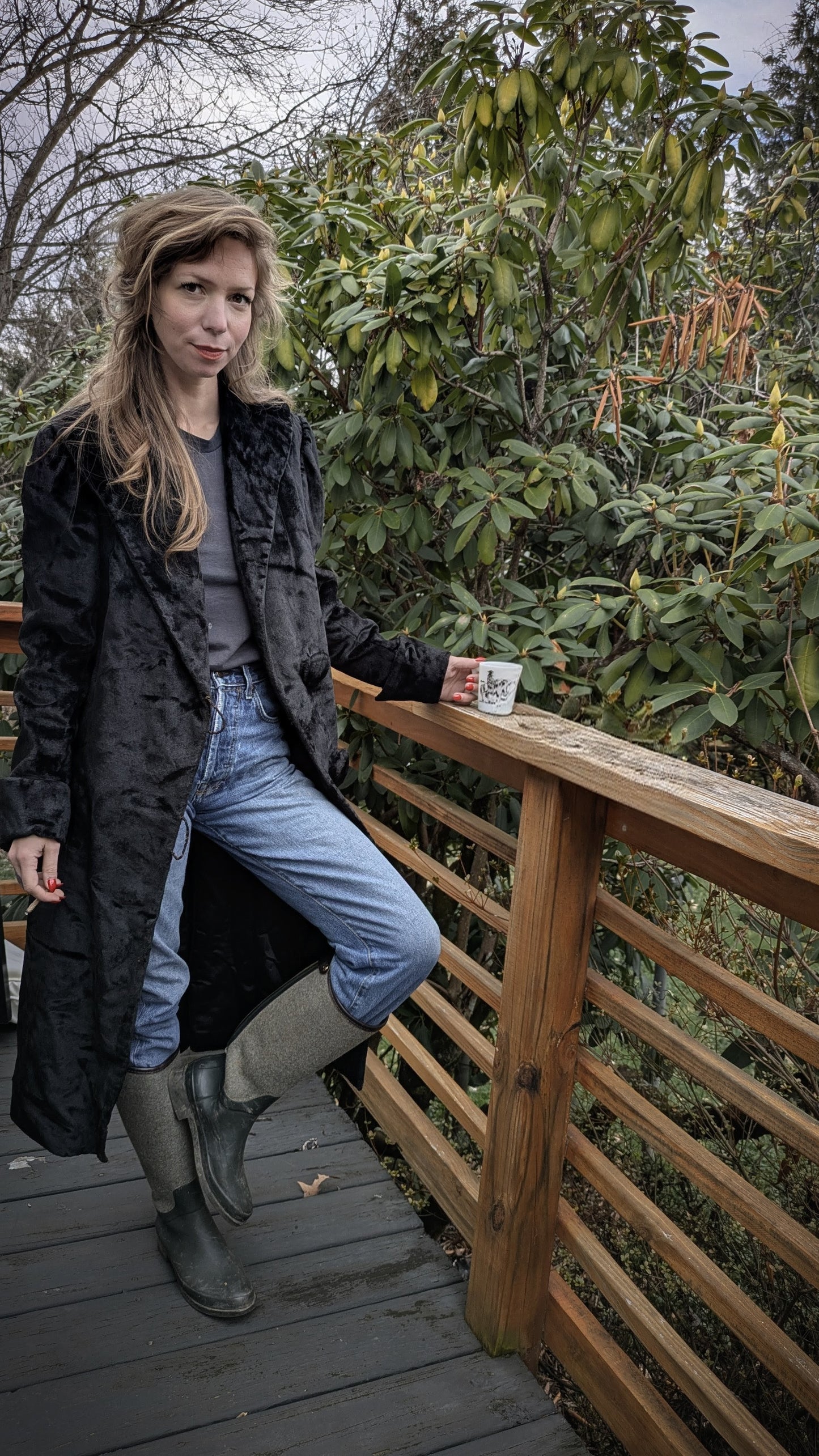 Black Victorian Short Fur Coat