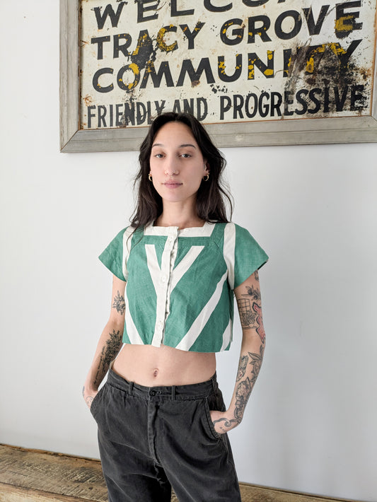 40s 50s Cropped Blouse