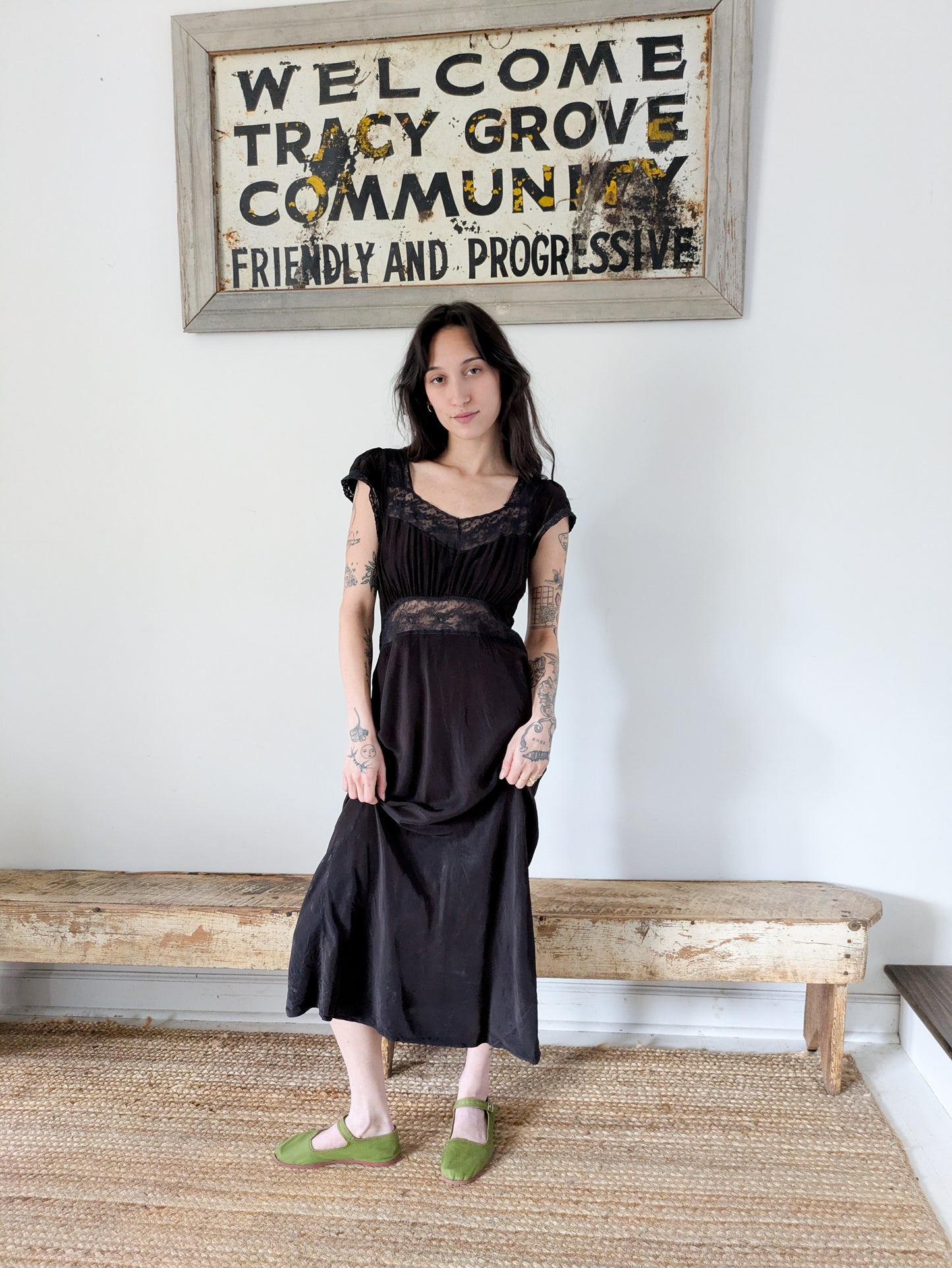 1940s Rayon Slip Dress