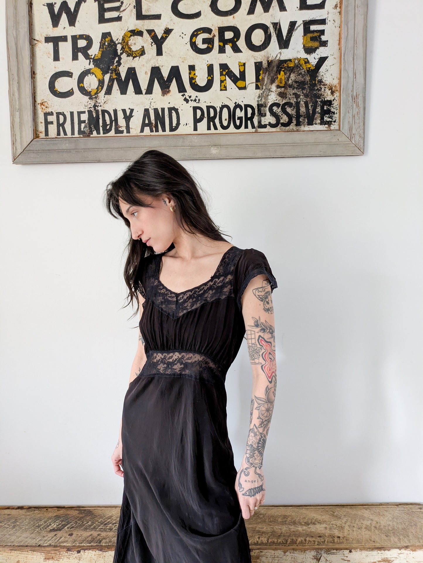 1940s Rayon Slip Dress